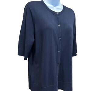Eddie Bauer Christine Elbow Cardi in Atlantic Blue (size L)